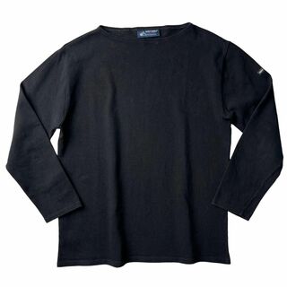 セントジェームス(SAINT JAMES)の極美品 90s フランス製 SAINT JAMES 長袖 バスクシャツ 黒 T4(Tシャツ/カットソー(七分/長袖))