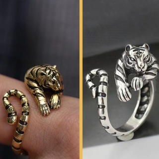 指輪 韓国  個性的  リング　調節可能　原宿　パンク　虎　タイガー　アメカジ　(リング(指輪))