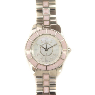 クリスチャンディオール(Christian Dior)のクリスチャンディオール クリスタル 16Pダイヤ 腕時計 シルバー色 ピンク(腕時計)