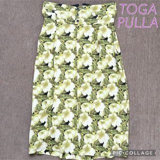 トーガプルラ(TOGA PULLA)のTOGA PULLA トーガプルラ ボタニカルフラワーハイウエストスカート 0(ひざ丈スカート)