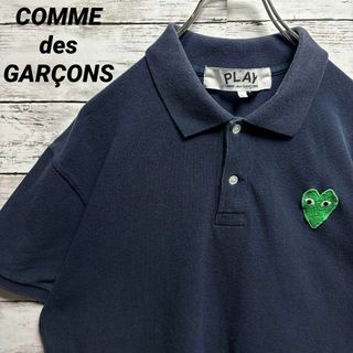 コムデギャルソン(COMME des GARCONS)のa116【人気のLサイズ】コムデギャルソン　刺繍ロゴ　ハート　ポロシャツ(ポロシャツ)