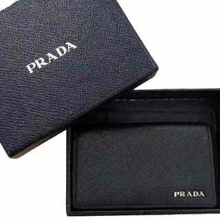 プラダ(PRADA)のプラダ PRADA 美品 カードケース 名刺入れ 牛革 ロゴ 2MC122 黒(名刺入れ/定期入れ)
