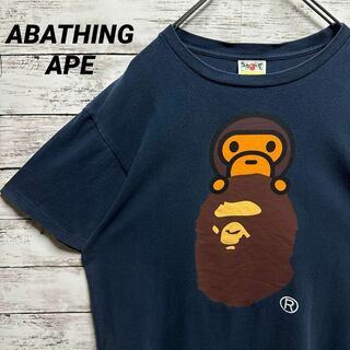 A BATHING APE - a121【入手困難】アベイシングエイプ　ビッグロゴ　マイロ　半袖Tシャツ　美品