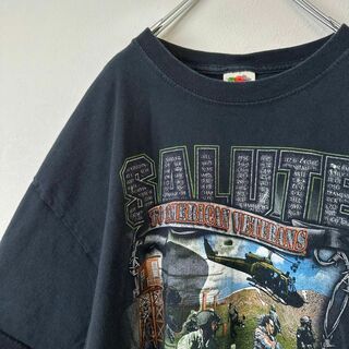 ビンテージ　古着　SALUTE バイク　メンズ　半袖tシャツ　XLサイズ　黒(Tシャツ/カットソー(半袖/袖なし))