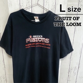 FRUIT OF THE LOOM - FRUIT OF THE LOOM　Tシャツ　L　ブラック　プリント　USA古着
