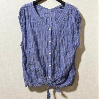 ローズバッド(ROSE BUD)のローズバッド　ストライプシャツ　ストライプブラウス　シャツブラウス　韓国　夏服(シャツ/ブラウス(半袖/袖なし))