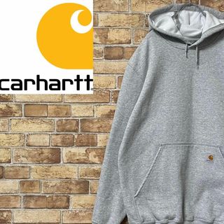 カーハート(carhartt)のカーハート　パーカー　スウェット　ビッグシルエット　ライトグレー　裏起毛　M(パーカー)