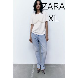 ZARA ビジュー ラインストーン Tシャツ（完売品です）