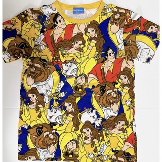 東京ディズニーリゾート公式　総柄Tシャツ　半袖　美女と野獣　ユニセックスSサイズ(Tシャツ(半袖/袖なし))