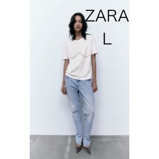 ザラ(ZARA)のZARA ビジュー ラインストーン Tシャツ（完売品です）(Tシャツ(半袖/袖なし))