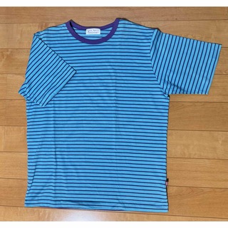ジュンメン(JUNMEN)のJUN MEN ボーダー　半袖Tシャツ　Fサイズ　紫×水色　美品(Tシャツ/カットソー(半袖/袖なし))