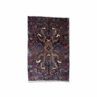 イデー(IDEE)の142 x 92cm　トライバルラグ アフガンラグ バルーチ 手織り 絨毯(ラグ)