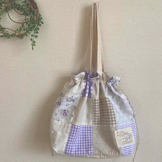 ハンドメイド 巾着トートバッグ パッチワーク