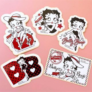 ベティブープ(Betty Boop)のステッカー　シール　5枚　ベティブープ　ベティーちゃん　BettyBoop(キャラクターグッズ)