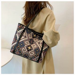 【再入荷❤️】トートバッグ ハンドバッグ エスニック 韓国 オフィス 通勤(トートバッグ)