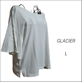 GLACIER - ☆GLACIER☆花柄刺繍カットソー☆フレア袖☆Lサイズ☆