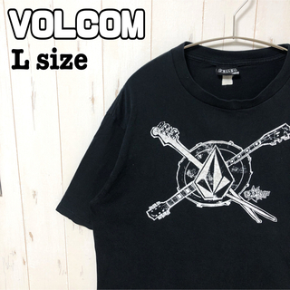 ボルコム(volcom)のVOLCOM ボルコム　半袖tシャツ プリント　Lサイズ　黒　ブラック　海外古着(Tシャツ/カットソー(半袖/袖なし))