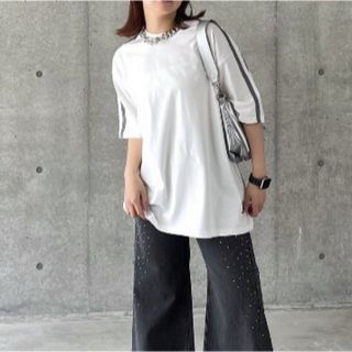 ザラ(ZARA)のPAGEBOY＊ラインスリーブルーズＴ　(Tシャツ(半袖/袖なし))