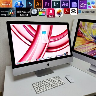 アップル(Apple)の美品 iMac 27インチ 5K macOS/Windows 11 Adobe(デスクトップ型PC)