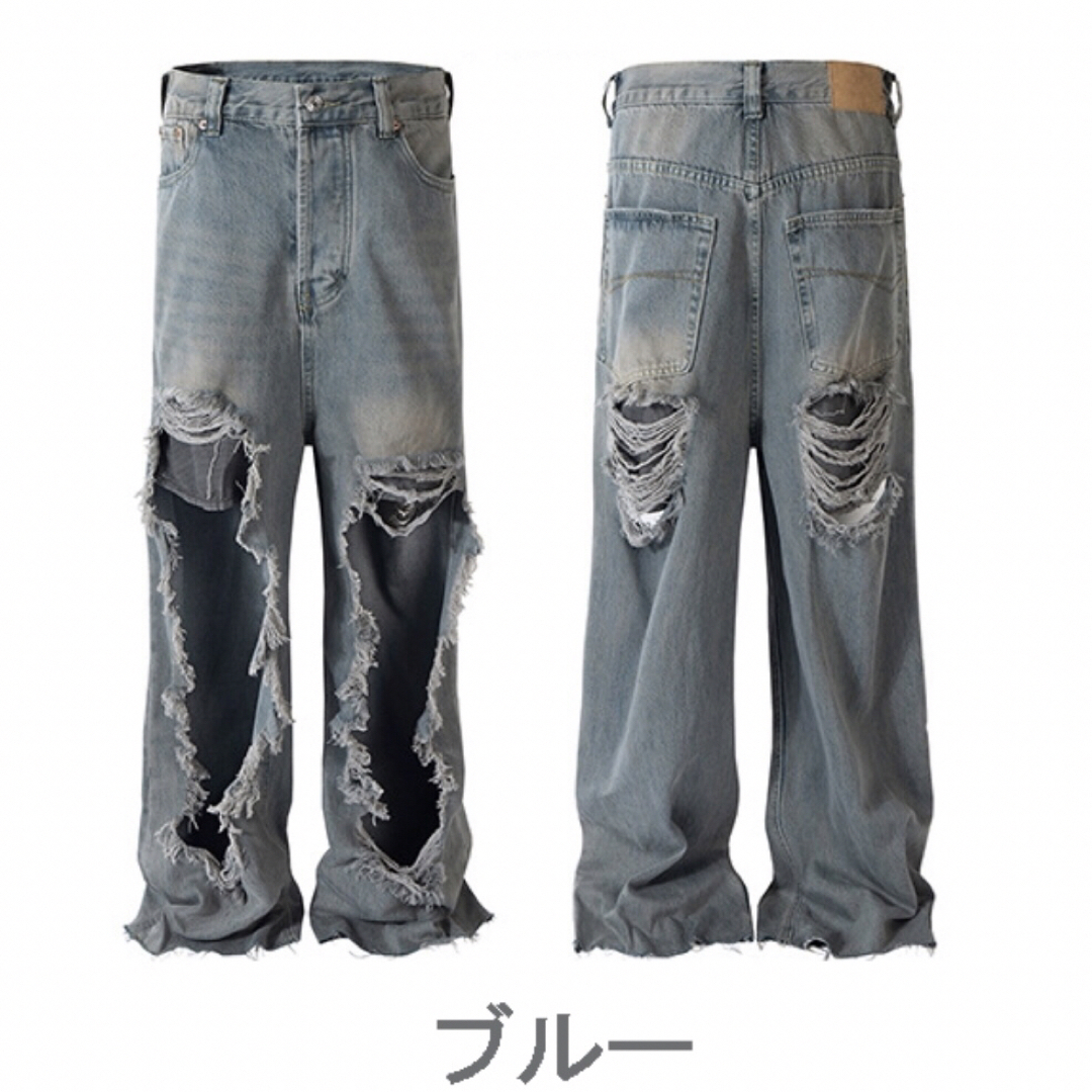 BALENCIAGA - 期間限定値下げ ハードダメージ ストレート デニム BALENCIAGA - 期間限定値下げ ハードダメージ ストレート デニム