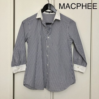 マカフィー(MACPHEE)のMACPHEE マカフィー　ストライプシャツ　ブルー(シャツ/ブラウス(長袖/七分))