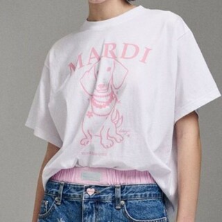 mardi mercredi☆ピンク犬Tシャツ新品未使用送料込み(Tシャツ(半袖/袖なし))