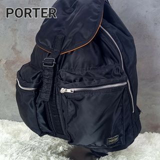 PORTER - 【美品】PORTER　ポーター　リュック　ファスナーポケット　ブラック　タンカー