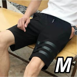 aハーフパンツ・ショートパンツ・短パン ・パンツ・黒・ジョガーパンツ・速乾 M(ショートパンツ)