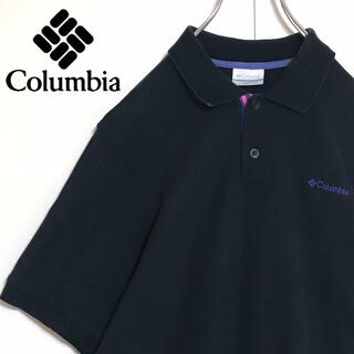 【人気定番】コロンビア　刺繍ロゴ入りポロシャツ　ブラック　シンプル　K920(ポロシャツ)