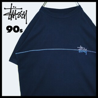 STUSSY - 《STUSSY/ステューシー》90s　紺タグ　USA製　ビンテージ　Tシャツ　紺