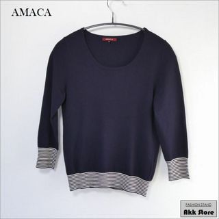 アマカ(AMACA)のAMACA レディース トップス 七分袖 ニット セーター M　(ニット/セーター)