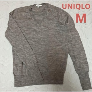 ユニクロ(UNIQLO)のUNIQLO レディース　薄手ニット　M  毛100%(ニット/セーター)