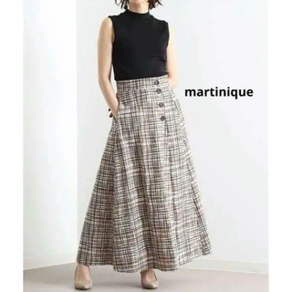 マルティニーク(martinique)のmartinique×大草直子さんコラボ フロントボタンチェックスカート (ロングスカート)