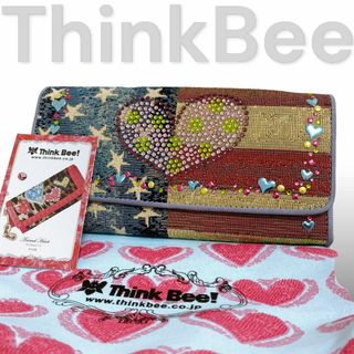 シンクビー(Think Bee!)の極美品 未使用級【シンクビー】長財布 ウォレット 星 ハート スパンコール(財布)