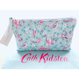 Cath Kidston - 【新品未使用】キャスキッドソン マットジップ メイクポーチ 小鳥  花柄