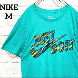 NIKE - 【美品】NIKE ナイキ Tシャツ メンズ M グリーン ビッグロゴ ランニング