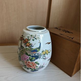 九谷焼　秀山　花瓶(陶芸)