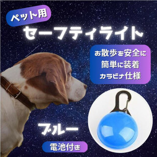 セーフティ ライト ブルー ペット LED 散歩 犬 首輪 安全 リード(犬)