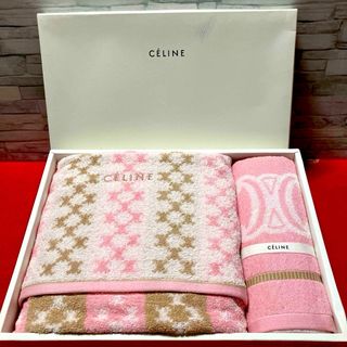 celine - CELINE バスタオル&フェイスタオルセット　ピンク　マカダム　新品未使用保管