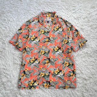 【極美品】パタロハ/pataloha アロハシャツ　ボタニカル　鳥　花柄　総柄(Tシャツ/カットソー(半袖/袖なし))