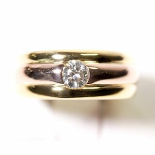 超豪華K18YG K18PG ダイヤ0、34ctのお洒落な指輪　10、9㌘(リング(指輪))