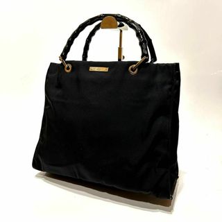 グッチ(Gucci)の【美品】　GUCCI バンブー　トートバッグ　ナイロンキャンバス　レザー(トートバッグ)