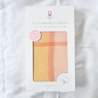 オリム(ORIM)の今治　オリム　コットンチェックストール　綿100 日本製　UV　スカーフ　タオル(ストール/パシュミナ)