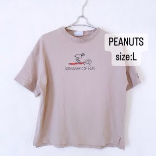 PEANUTS - PEANUTS   スヌーピー　半袖　Tシャツ　ウッドストック　サーフィン　L