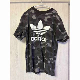 アベイシングエイプ(A BATHING APE)のA BATHING APE×adidas コラボTシャツ　ブラックカモ(Tシャツ/カットソー(半袖/袖なし))