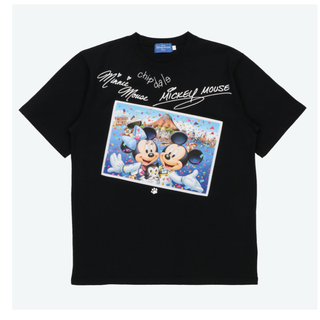 ディズニー(Disney)のTシャツ ディズニー サイン 黒 ミッキー ミニー フィガロ チップとデール(Tシャツ(半袖/袖なし))