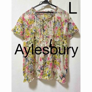 アリスバーリー(Aylesbury)のAylesbury 花柄ブラウス　L アリスバーリー　フラワーブーケ　ローズ(シャツ/ブラウス(半袖/袖なし))