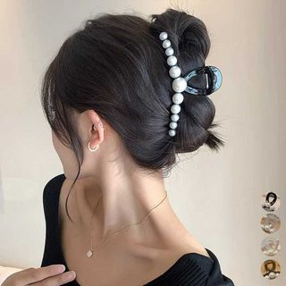 ヘアクリップ 大きめ ヘアアクセサリー 黒 レディース 可愛い ヘアアクセサリー(バレッタ/ヘアクリップ)