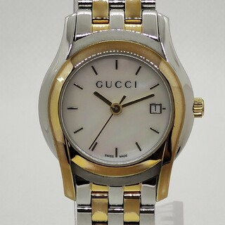 Gucci - GUCCIグッチ Gクラス ホワイトシェルYA055538箱付きレディース腕時計