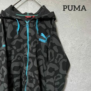 プーマ(PUMA)のPUMA プーマ パーカー 総柄 プリント スポーツ ワッペン M(パーカー)